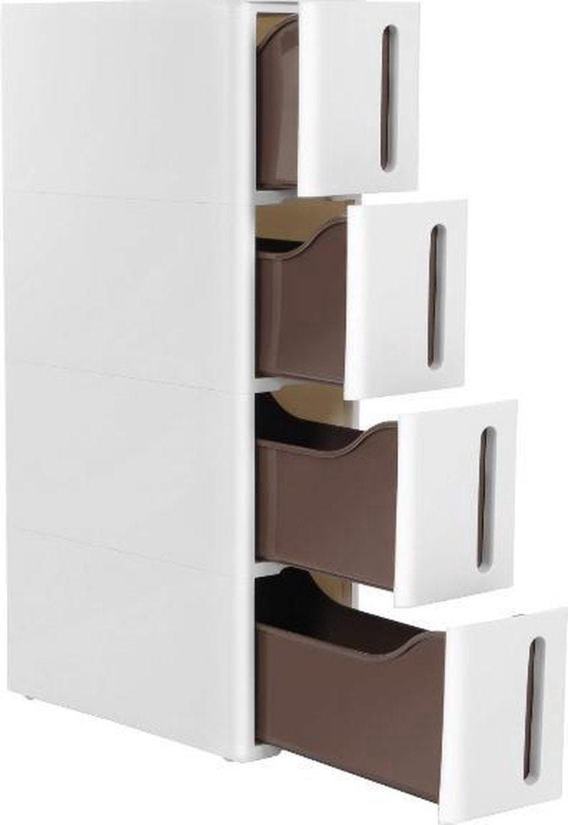 Smalle Keukenkast - Kast met 4 laden voor Keuken Gerief, Kruiden, Blikjes, Conserven - Opbergkast - 45x17x84 cm